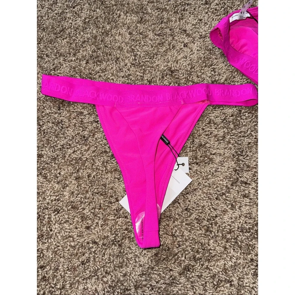 Brandon Blackwood New York Hot Pink Thing Bikini Set Bottoms XL Top XXL NWT - Picture 5 of 5